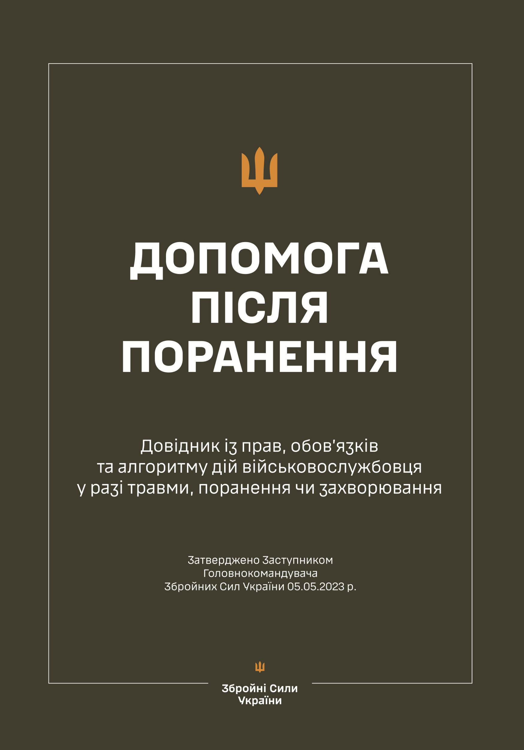 Довідник із прав, обов’язків та алгоритму дій військовослужбовця у разі поранення, травми чи захворювання (Допомога після поранення)